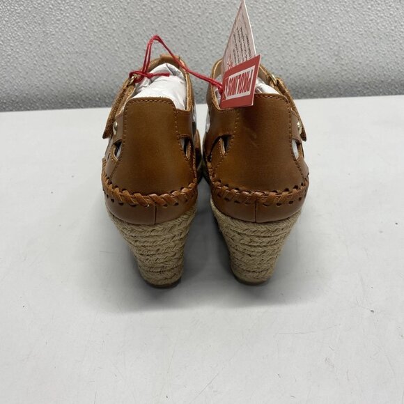 NEW PIKOLINOS Vila Wedge Sandals Brandy Leather Size 5.5-6 - Picture 4 of 7